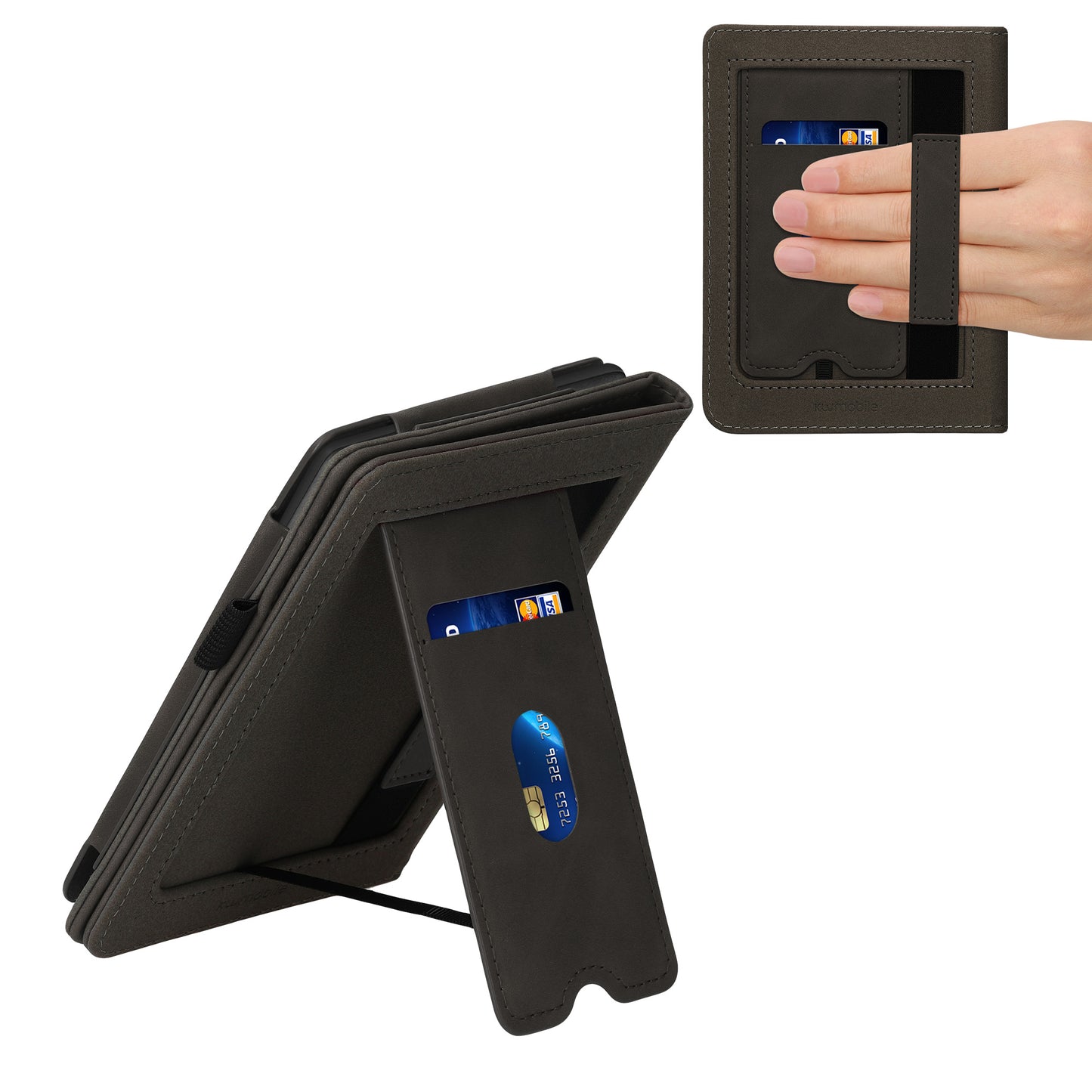 kwmobile Flip Case compatible with Kobo Clara 2E / Tolino Shine 4 - Hand Strap - Cover