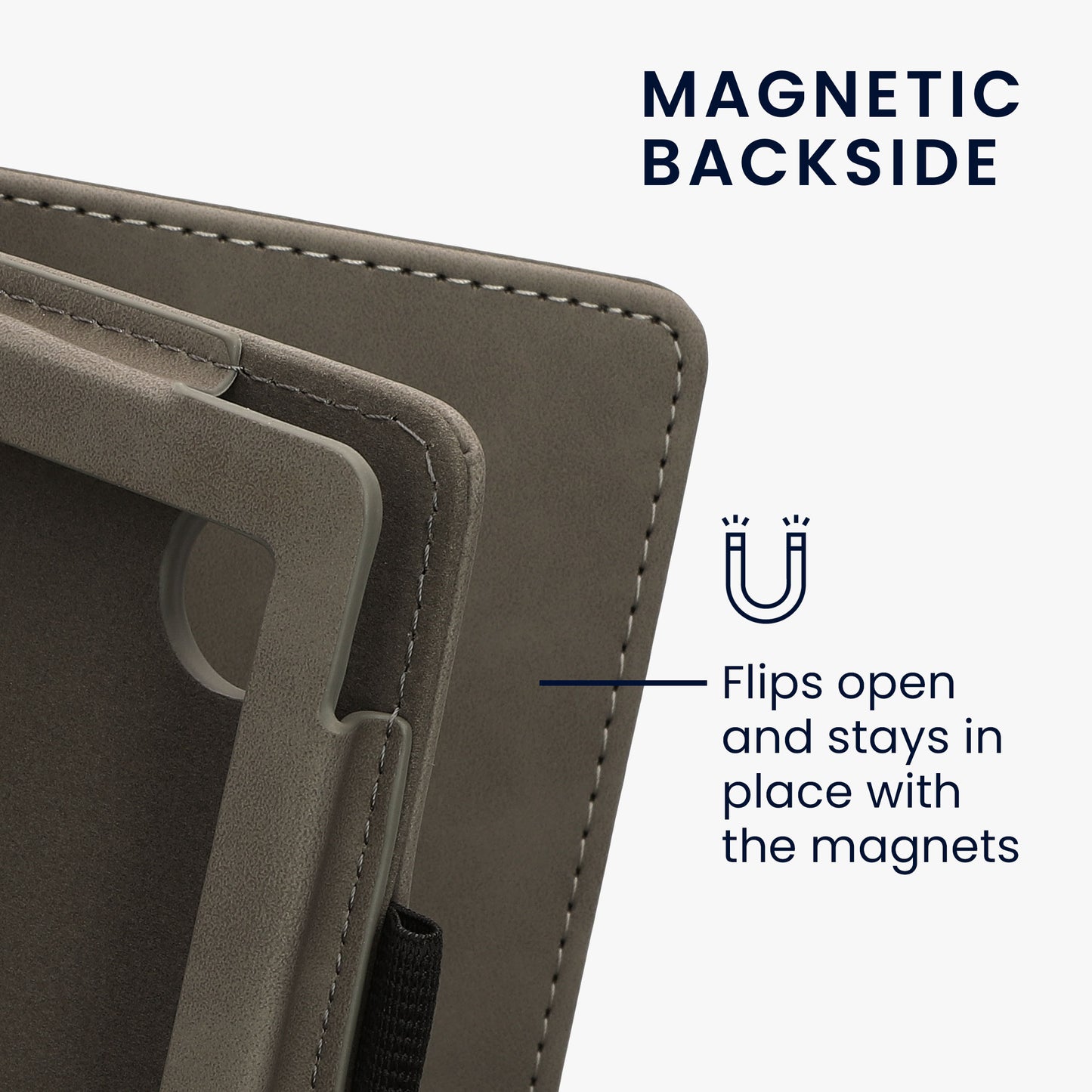 kwmobile Protective Case compatible with Kobo Clara 2E / Tolino Shine 4 Flip Case - Cover with Hand Strap