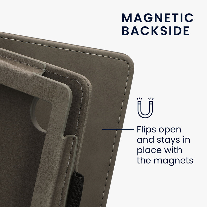 kwmobile Protective Case compatible with Kobo Clara 2E / Tolino Shine 4 Flip Case - Cover with Hand Strap