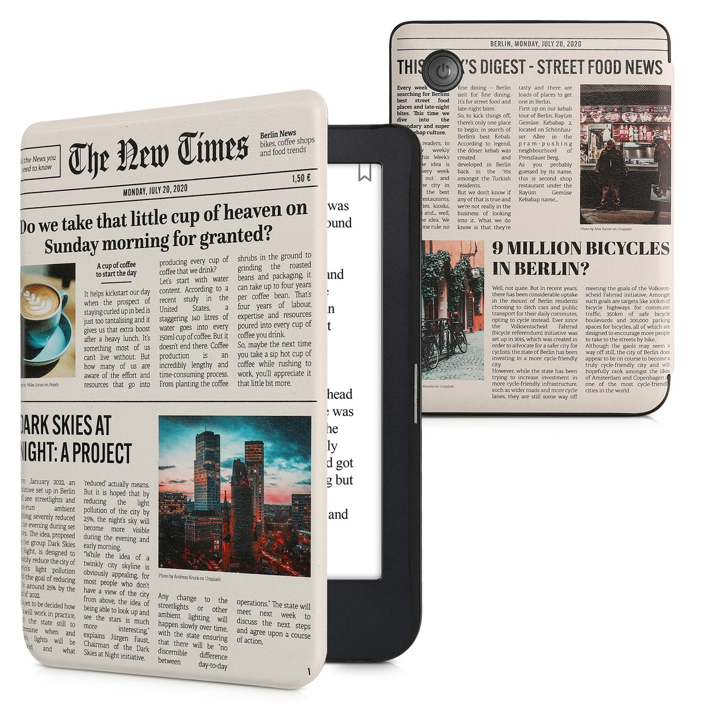 kwmobile Protective Case for Kobo Clara 2E / Tolino Shine 4 Case - eReader Flip Case with Auto Sleep Function