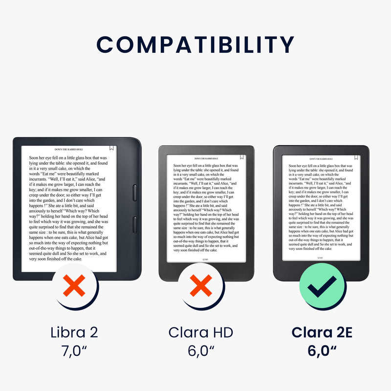 kwmobile Protective Case for Kobo Clara 2E / Tolino Shine 4 Case - eReader Flip Case with Auto Sleep Function