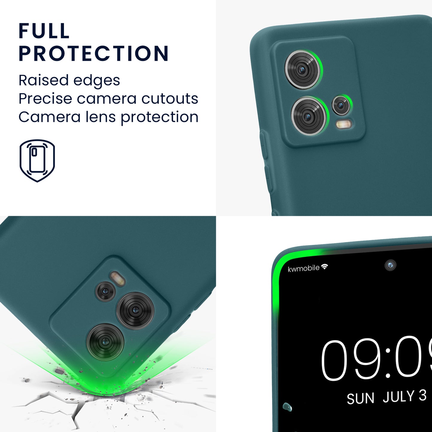 kwmobile Cell Phone Case for Motorola Edge 30 Fusion - Soft Silicone Case - Protective Cover