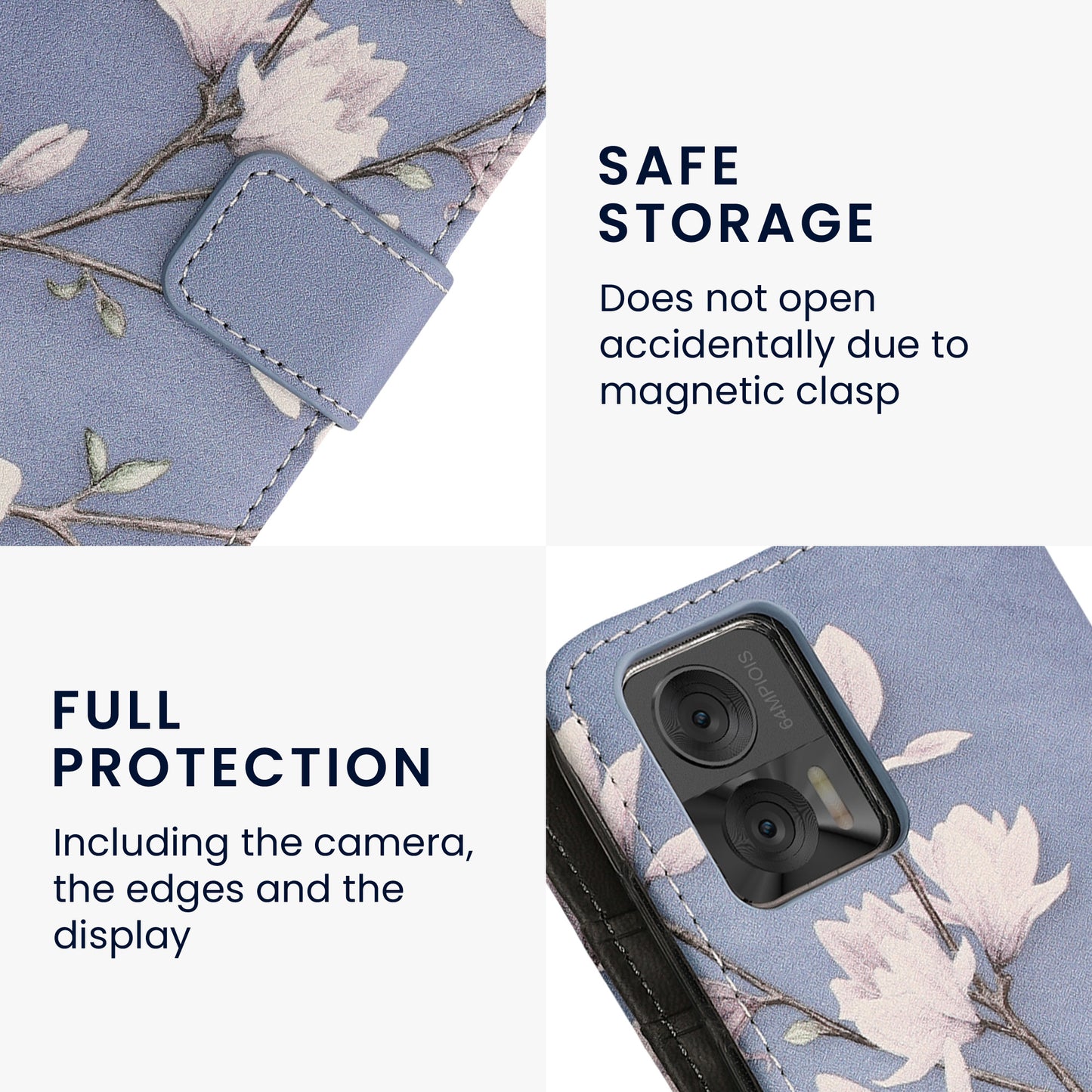 Faux Leather Case compatible with Motorola Edge 30 Neo
