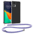 kwmobile Necklace Case compatible with Motorola Edge 30 Neo - Silicone Cover with Lanyard Strap Case