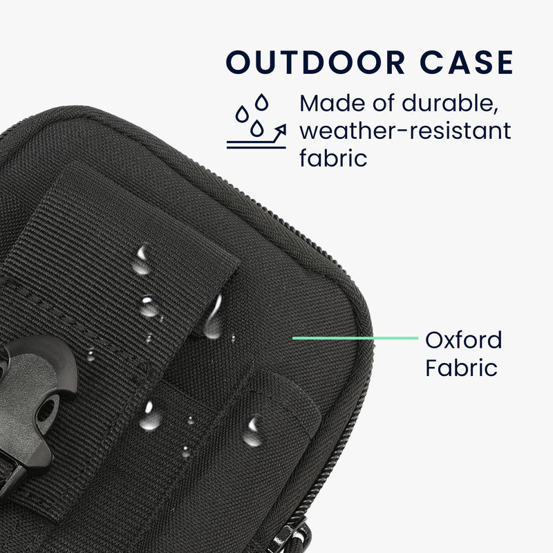 kwmobile Universal Belt Pouch for Cell Phones - Belt Cell Phone Case Outdoor Belt Loop - Phone Holder with Pouch 17.2 x 10 cm