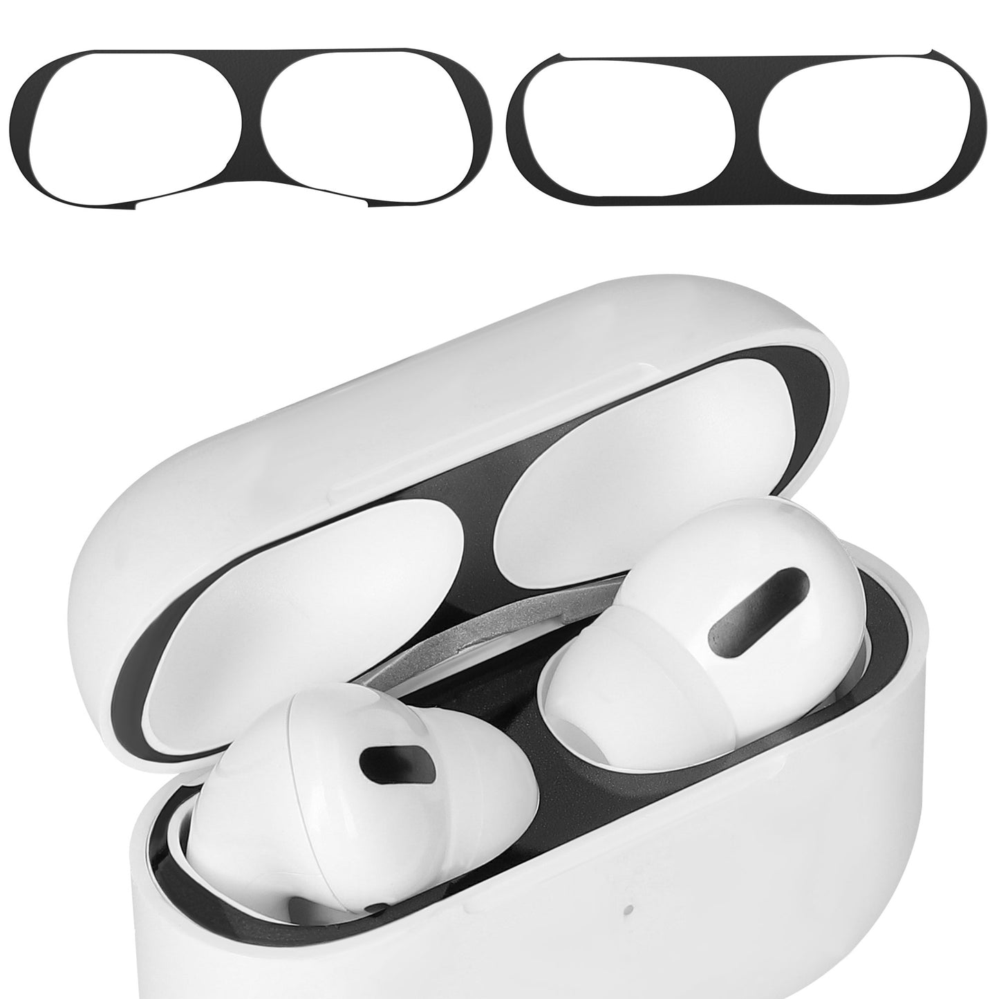 kwmobile Dust Protection Stickers compatible with Apple AirPods Pro 2 Metal Dust Guard Skin