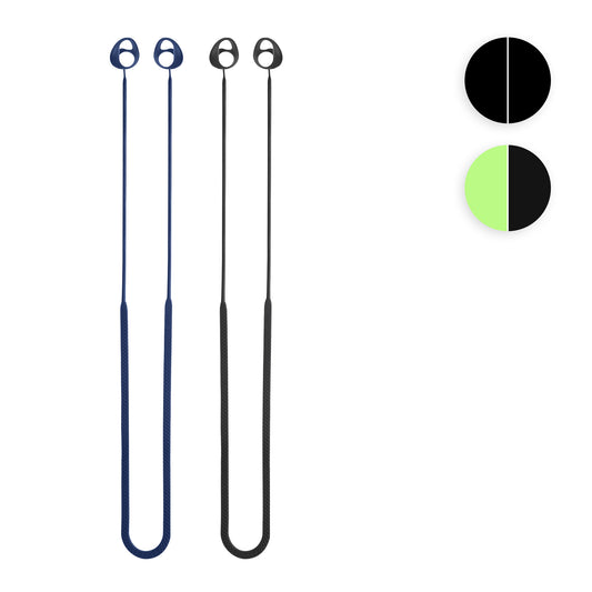 kwmobile 2x Halteband kompatibel mit Samsung Galaxy Buds2 Pro Headphones - Kopfhörer Halter Band Strap in Schwarz Neon Grün Schwarz  [dsg03]