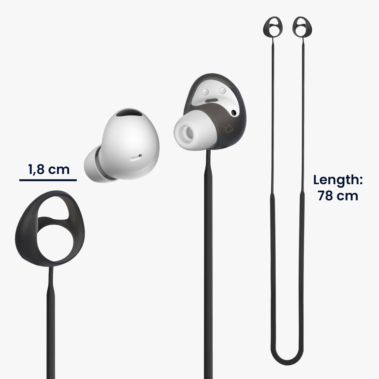 kwmobile Lanyard compatible with Samsung Galaxy Buds2 Pro Headphones - Headphone Holder Band Strap