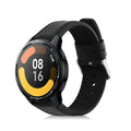 kwmobile Ersatzarmband kompatibel mit Xiaomi Watch S4 / S4 Sport / S3 / S2 / Watch S1 Active / Watch 5 Active Armband - Fitnesstracker Sportarmband aus Leder mit Uhrenverschluss - Schwarz Schwarz  