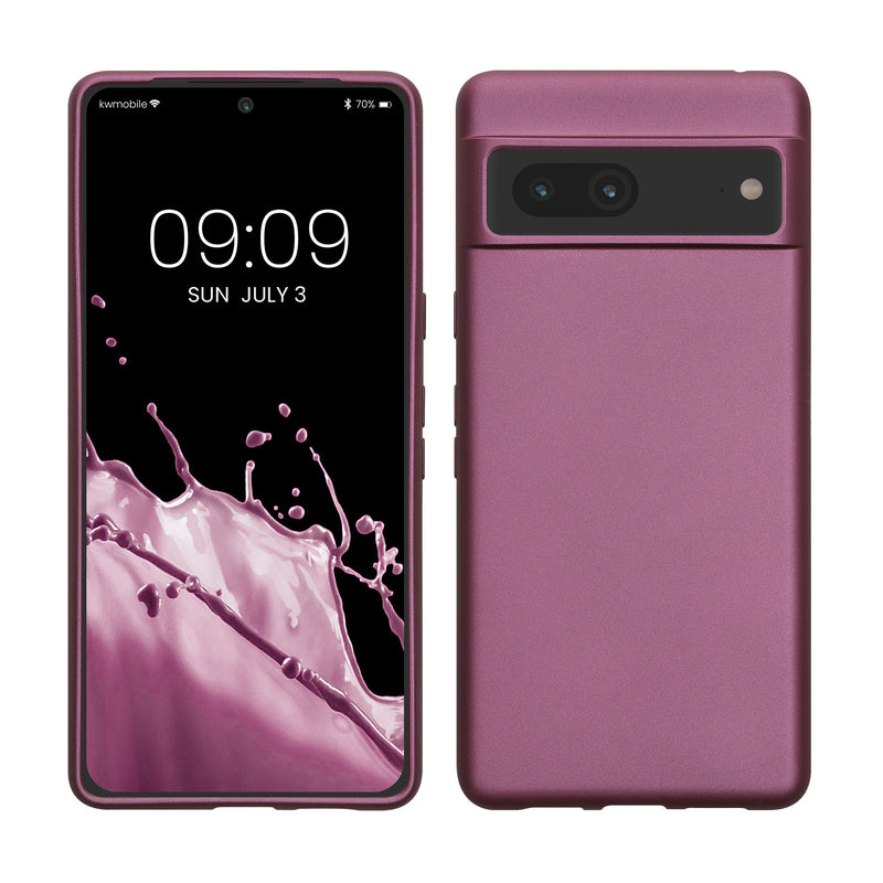 kwmobile Phone Case for Google Pixel 7 - Shimmering Silicone Case - Protective Cover
