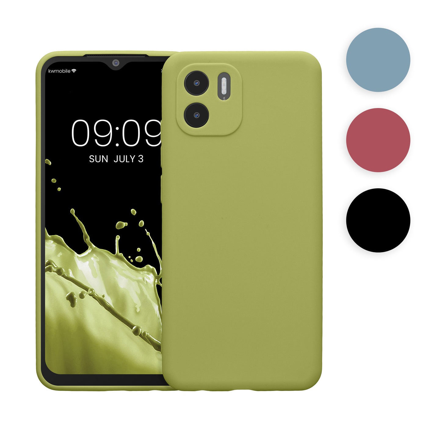 kwmobile Handyhülle kompatibel mit Xiaomi Redmi A1 Hülle - Handy Case aus weichem Silikon in Schwarz matt Schwarz matt  