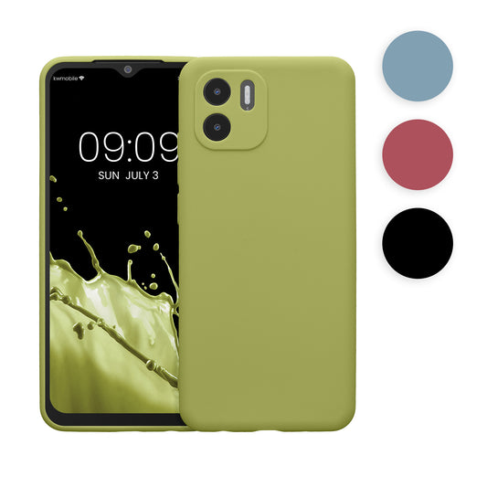 kwmobile Handyhülle kompatibel mit Xiaomi Redmi A1 Hülle - Handy Case aus weichem Silikon in Schwarz matt Schwarz matt  