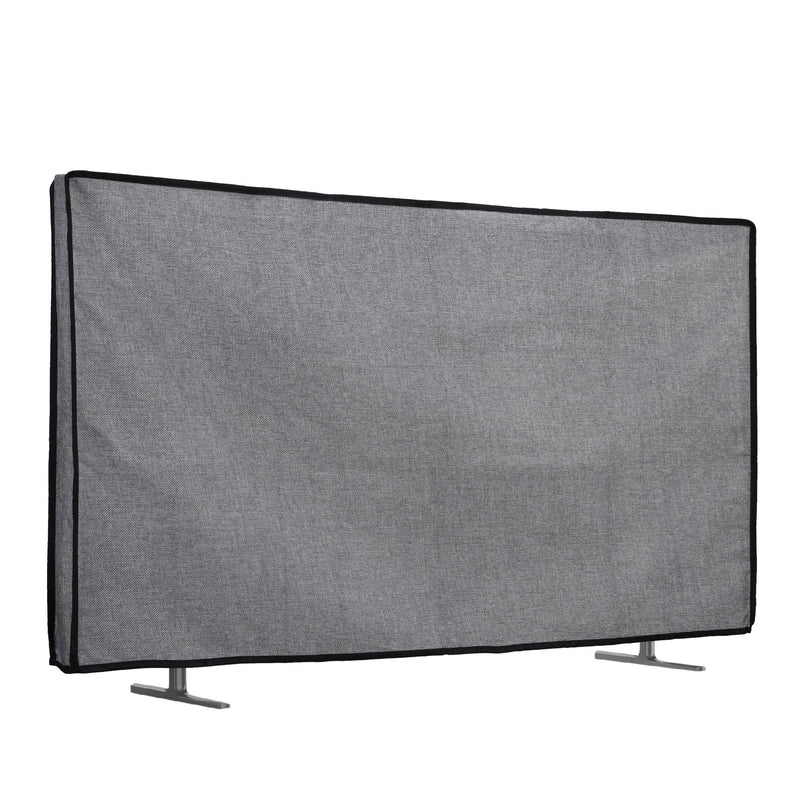 kwmobile 55" TV Abdeckung Indoor - Fernseher Hülle Bildschirmschutz Abdeckung - TV Bildschirm Staubschutzhülle - Fernsehabdeckung - Leinen Dunkelgrau Dunkelgrau  