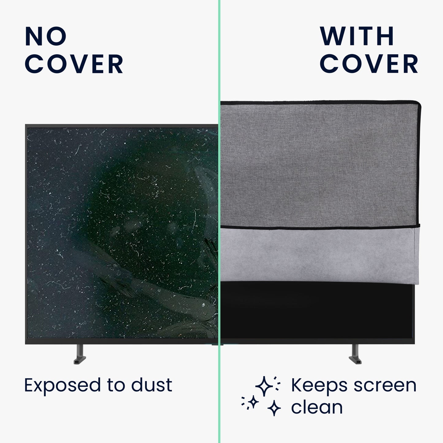 kwmobile 75" Indoor TV Cover - Television Screen Protector - TV Screen Dust Cover - TV Cover