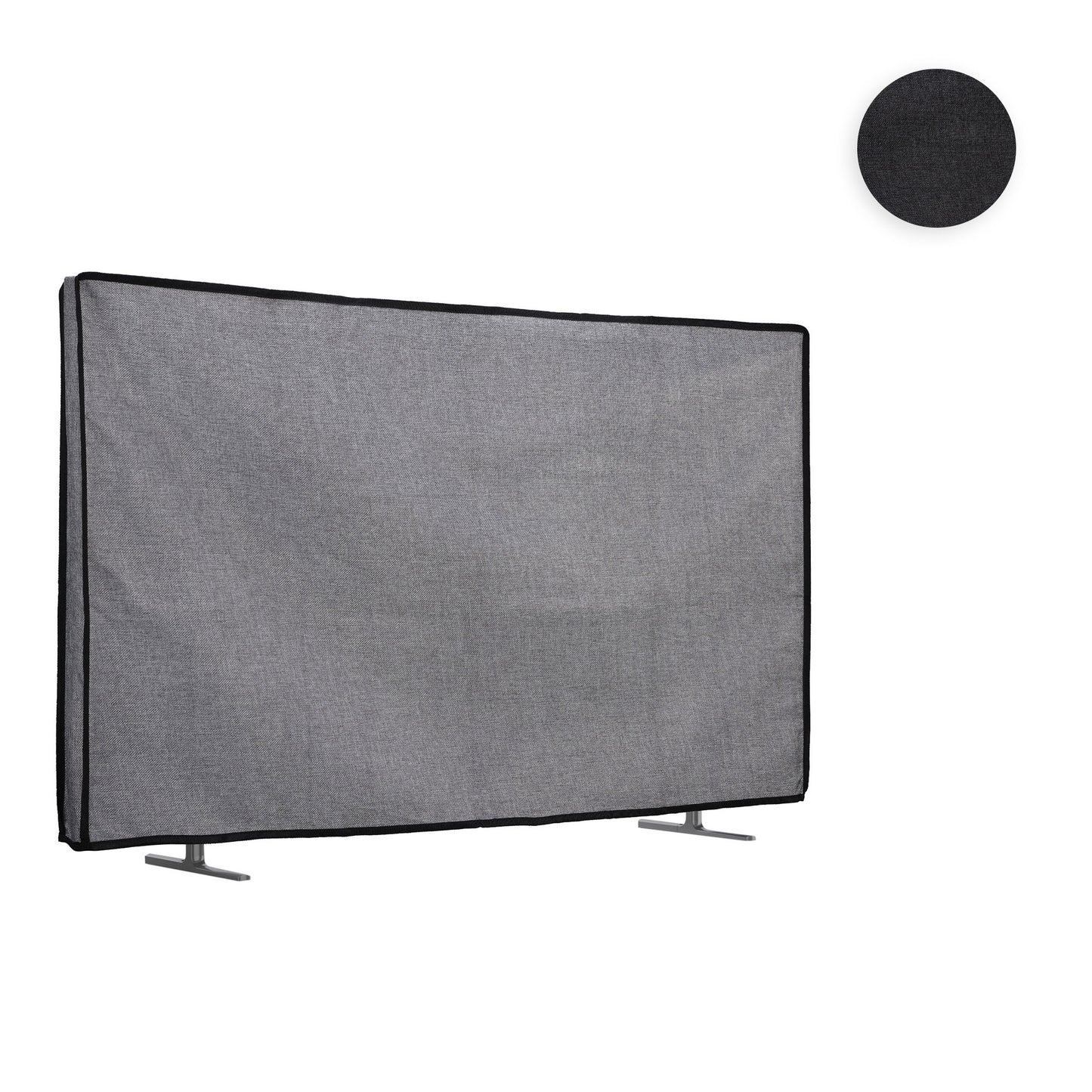 kwmobile 49-50" TV Abdeckung Indoor - Fernseher Hülle Bildschirmschutz Abdeckung - TV Bildschirm Staubschutzhülle - Fernsehabdeckung - Leinen Dunkelgrau Dunkelgrau  