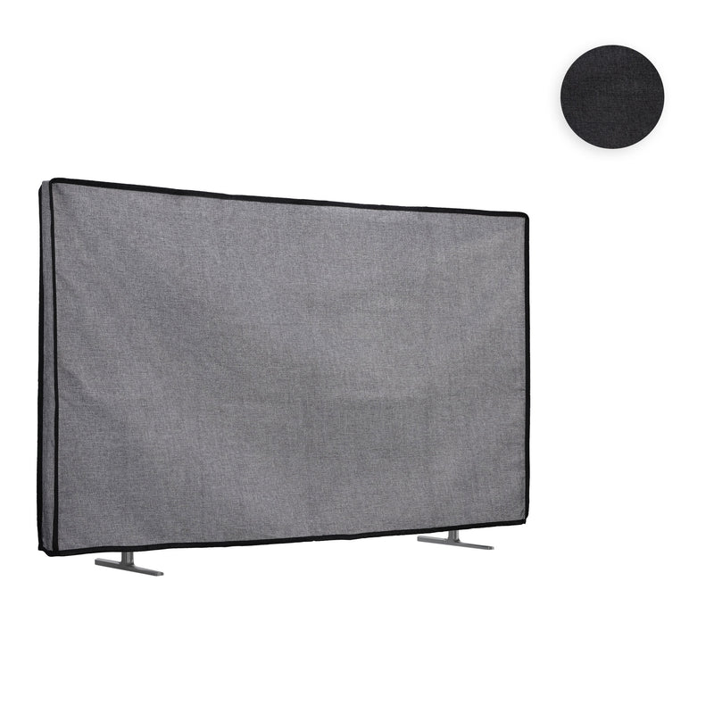 kwmobile 49-50" TV Abdeckung Indoor - Fernseher Hülle Bildschirmschutz Abdeckung - TV Bildschirm Staubschutzhülle - Fernsehabdeckung - Leinen Dunkelgrau Dunkelgrau  