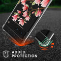 kwmobile Necklace Case Compatible with Google Pixel 7 Silicone Cover with Phone Chain Cherry Blossom Leaves