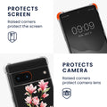 kwmobile Necklace Case Compatible with Google Pixel 7 Silicone Cover with Phone Chain Cherry Blossom Leaves