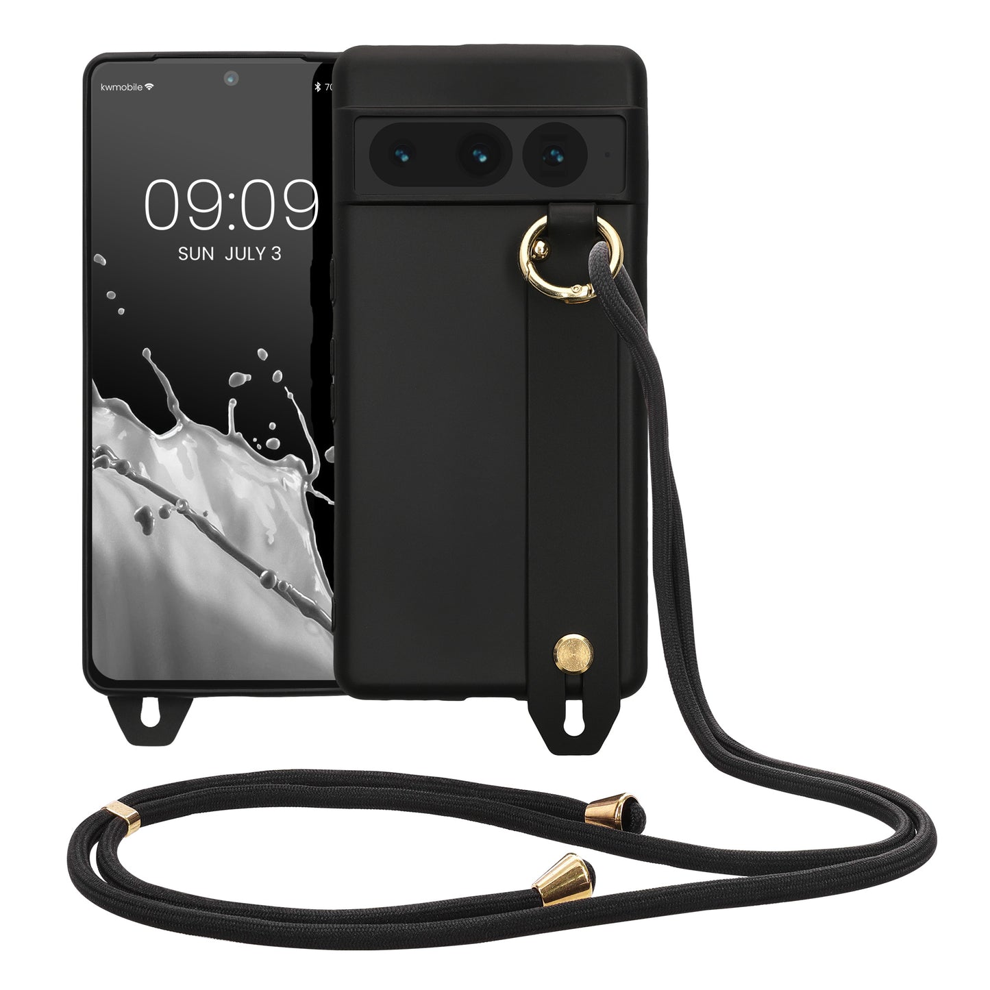 kwmobile Case Compatible with Google Pixel 7 Pro - Phone Cover with Strap Ring - Phone Cover Case