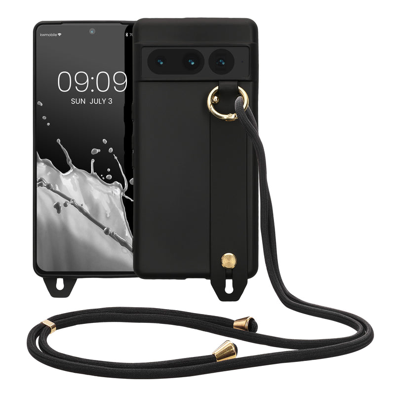 kwmobile Case Compatible with Google Pixel 7 Pro - Phone Cover with Strap Ring - Phone Cover Case