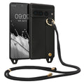 kwmobile Hülle kompatibel mit Google Pixel 7 Pro - Handyhülle mit Schlaufe Ring - Handy Cover Case in Schwarz Schwarz  