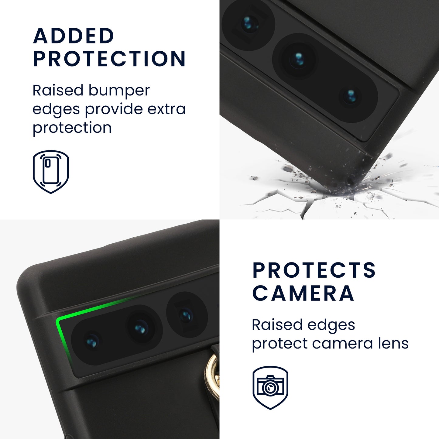 kwmobile Case Compatible with Google Pixel 7 Pro - Phone Cover with Strap Ring - Phone Cover Case