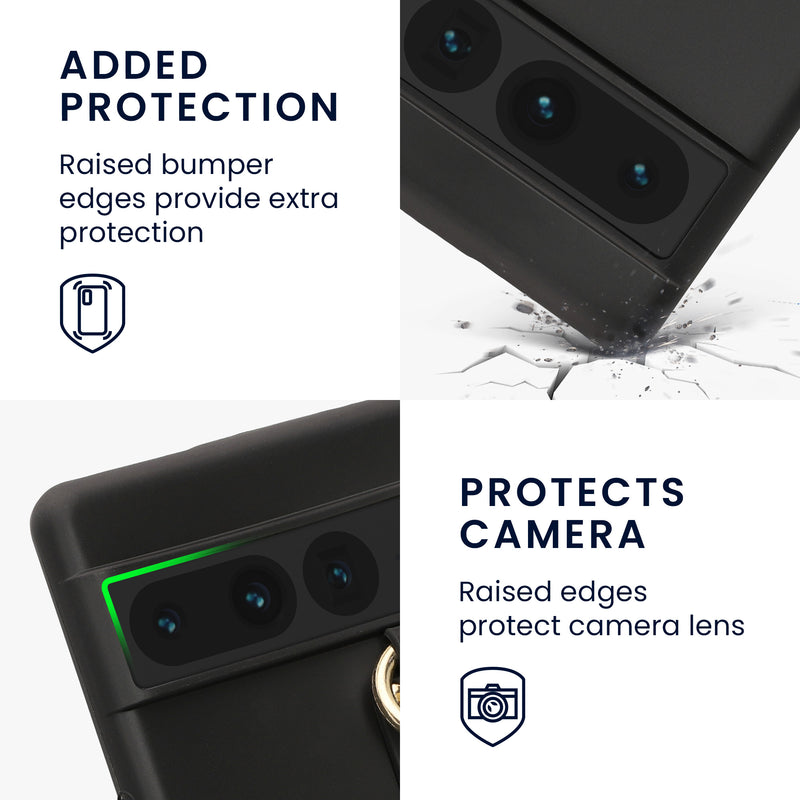 kwmobile Case Compatible with Google Pixel 7 Pro - Phone Cover with Strap Ring - Phone Cover Case
