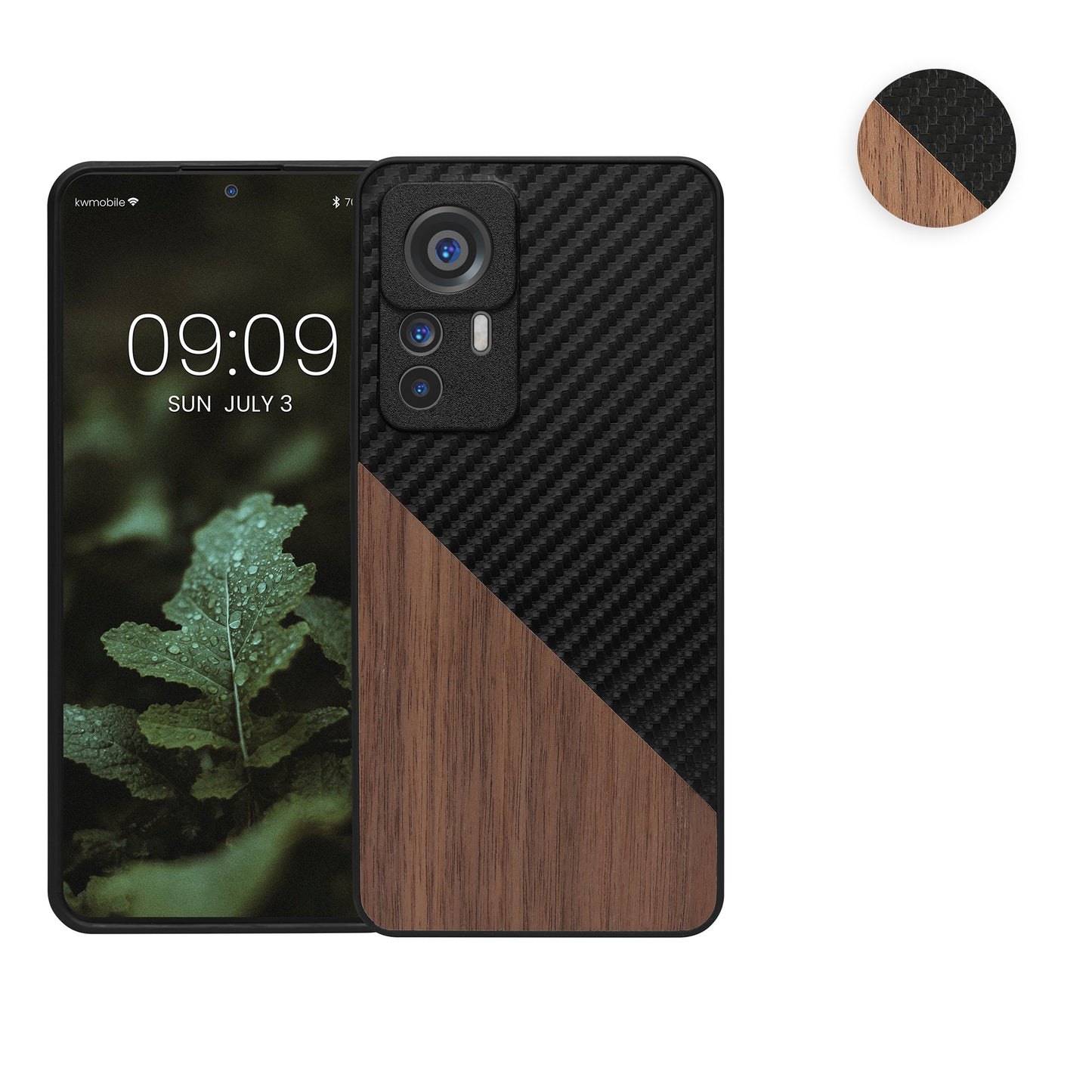 kwmobile Hülle kompatibel mit Xiaomi 12T / 12T Pro - Handyhülle - Handy Schutzhülle - Smartphone Cover - Dunkelbraun Schwarz Dunkelbraun  [dsg01]