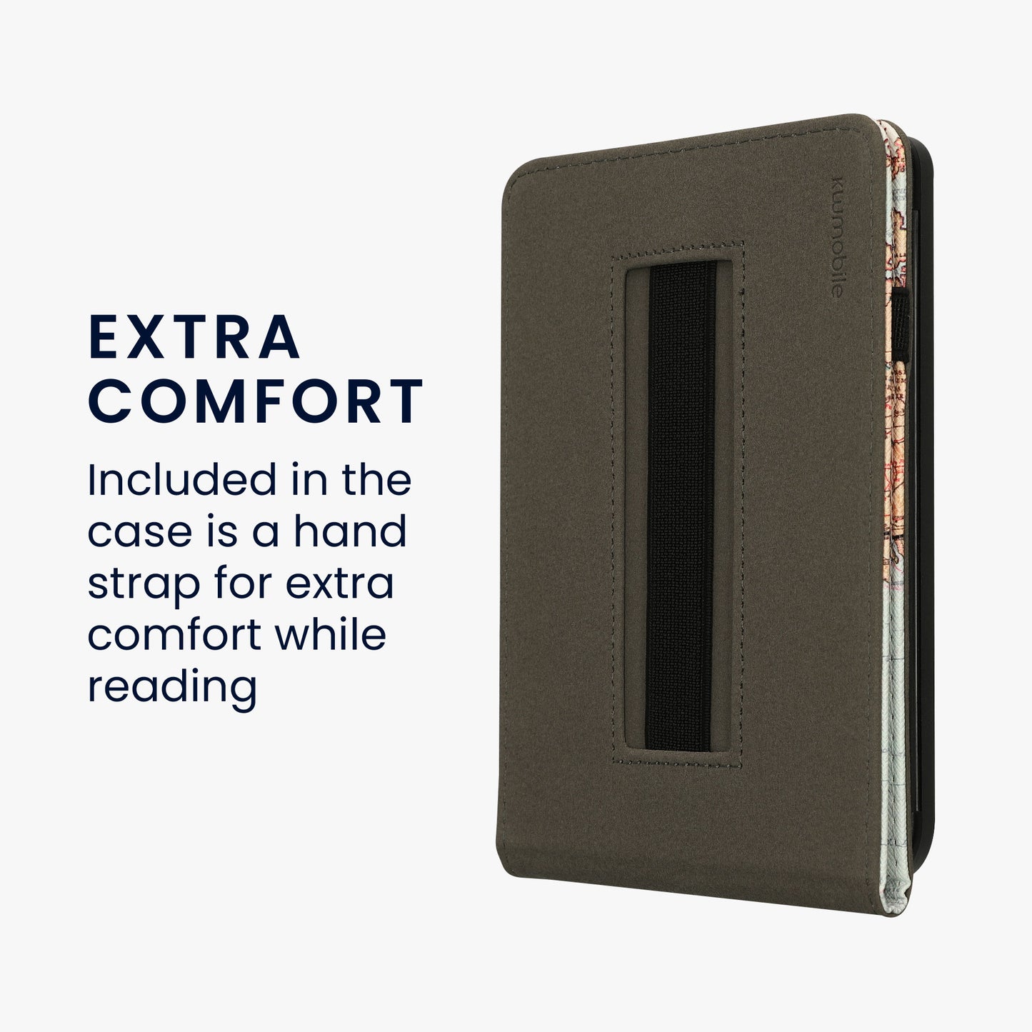 kwmobile Case Compatible with Kobo Clara 2E / Tolino Shine 4 Case - Cover with Hand Strap and Stand