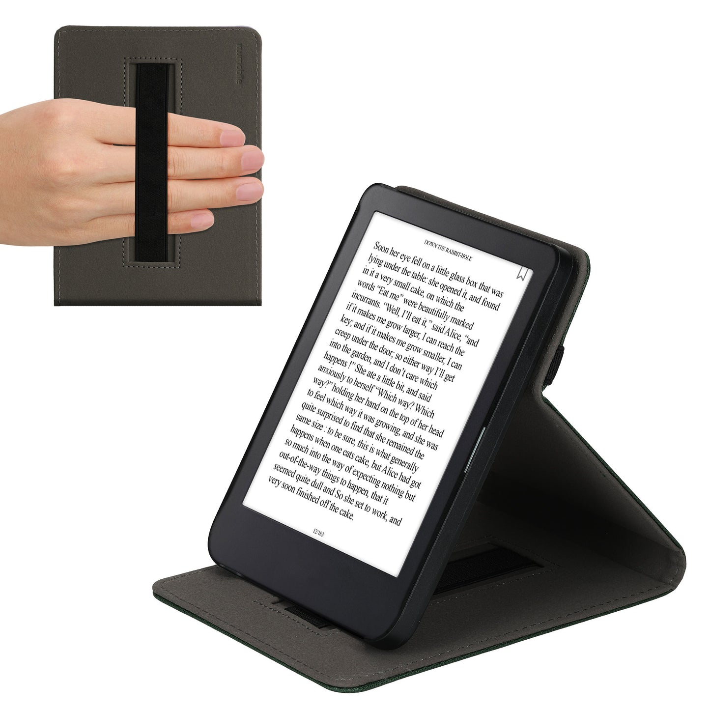 kwmobile Case Compatible with Kobo Clara 2E / Tolino Shine 4 - e-Reader Cover with Strap Stand