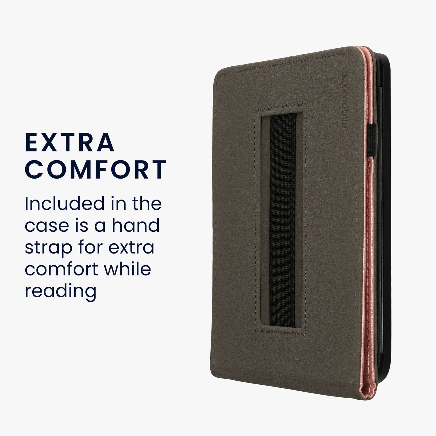 kwmobile Case Compatible with Kobo Clara 2E / Tolino Shine 4 - e-Reader Cover with Strap Stand