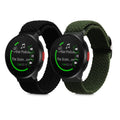 kwmobile Armband kompatibel mit Polar Pacer / Pacer Pro / Ignite - Nylon Fitnesstracker Sportarmband Band in Schwarz Grün - Innenmaße von 19 - 20 cm Schwarz  [dsg01]