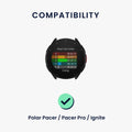 kwmobile Strap compatible with Polar Pacer / Pacer Pro / Ignite Fitness Tracker Sport Strap Band Inner dimensions of 19 - 20 cm