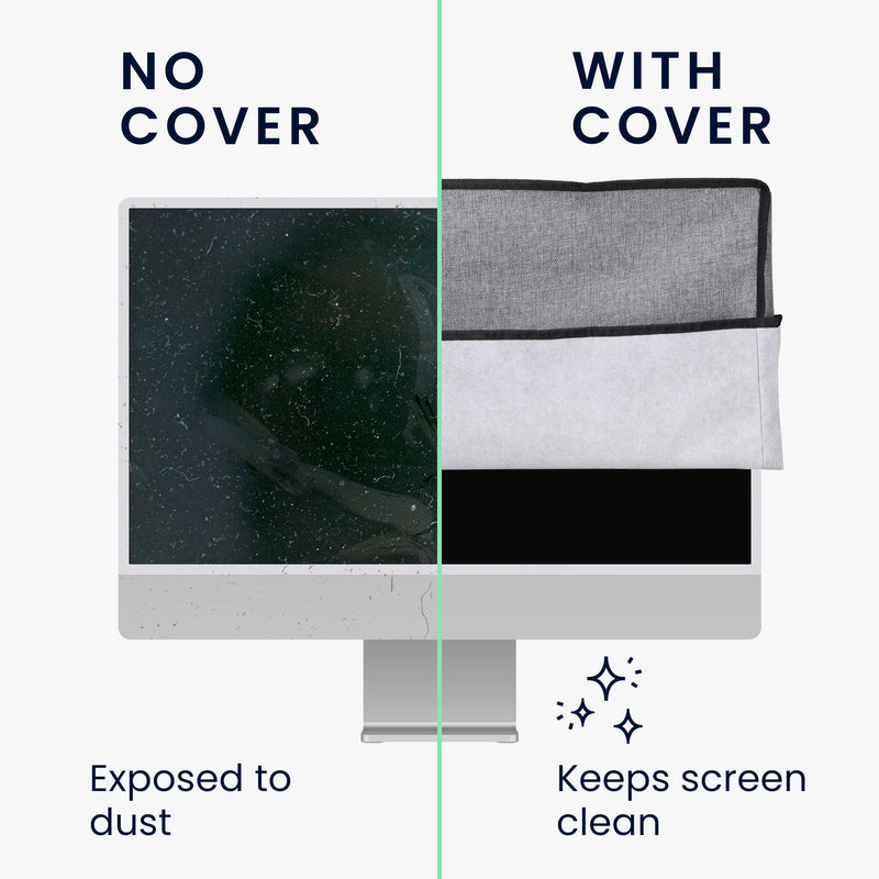 kwmobile Case Compatible with 27-28" Monitor Protective Cover Dust Cover Hood for PC Screen Computer Screen Cover Dust Hood