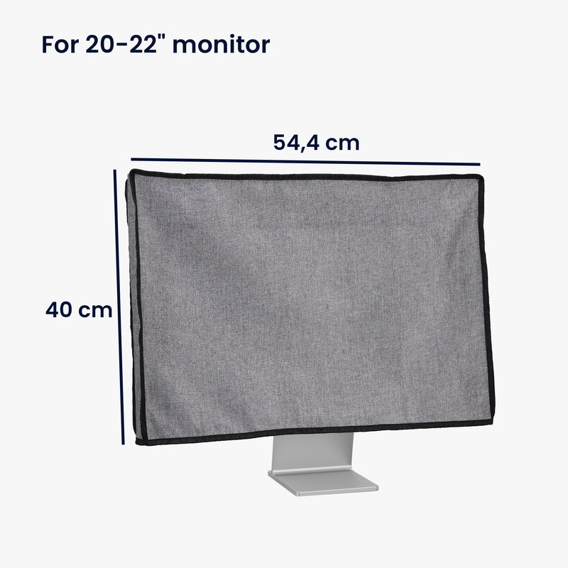 kwmobile Cover compatible with 20-22" Monitor Dust Cover Protective Cover for PC Monitor Computer Screen Cover Dust Hood Hood