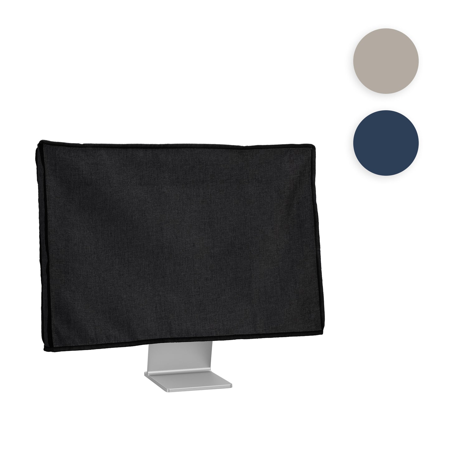 kwmobile Leinen Hülle kompatibel mit 31-32" Monitor - Schutzhülle Staubschutz Abdeckhaube für PC Bildschirm - Computer Screen Cover Staubhaube Haube in Blaugrau Blaugrau  