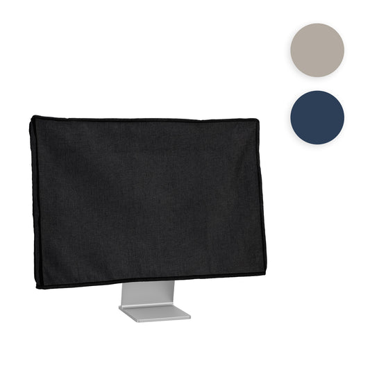 kwmobile Leinen Hülle kompatibel mit 31-32" Monitor - Schutzhülle Staubschutz Abdeckhaube für PC Bildschirm - Computer Screen Cover Staubhaube Haube in Blaugrau Blaugrau  