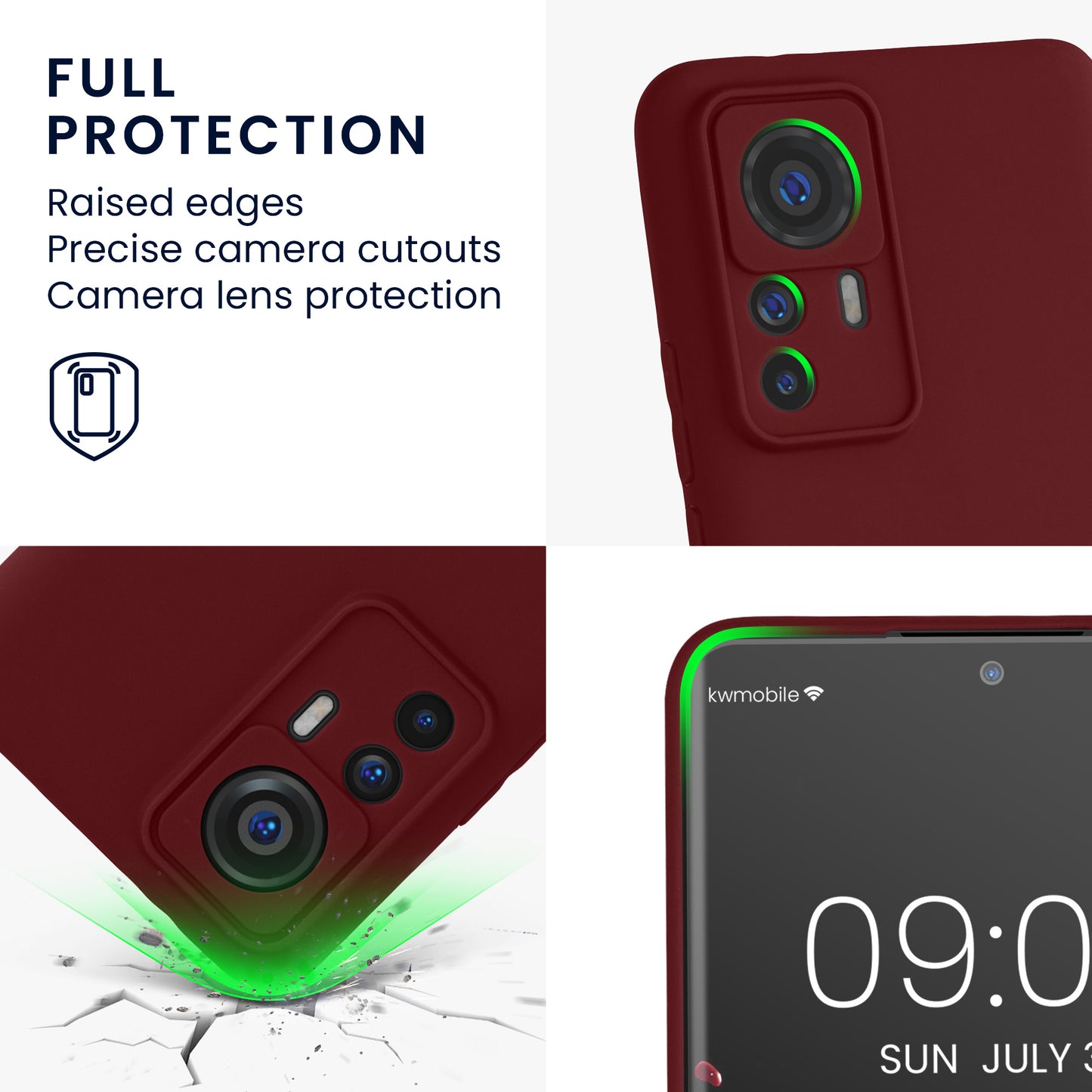 kwmobile Phone Case for Xiaomi 12T Pro Case Soft Mobile Phone Silicone Case Protective Cover