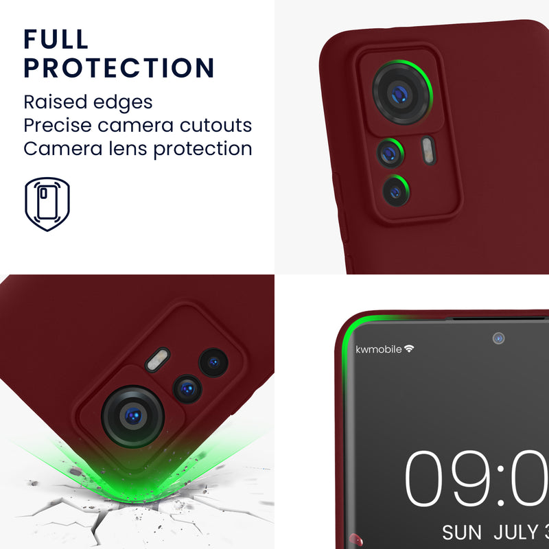 kwmobile Phone Case for Xiaomi 12T Pro Case Soft Mobile Phone Silicone Case Protective Cover