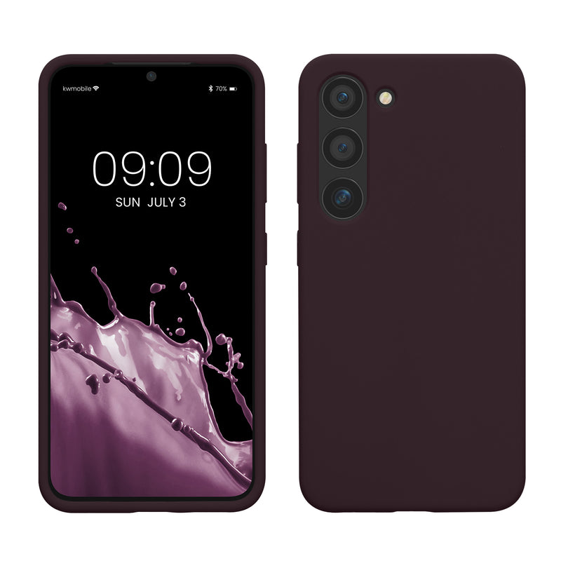 kwmobile Case Compatible with Samsung Galaxy S23 Case Slim Silicone Phone Case Shockproof Phone Cover Soft Surface Wireless Charging