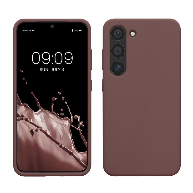 kwmobile Case Compatible with Samsung Galaxy S23 Case Slim Silicone Phone Case Shockproof Phone Cover Soft Surface Wireless Charging