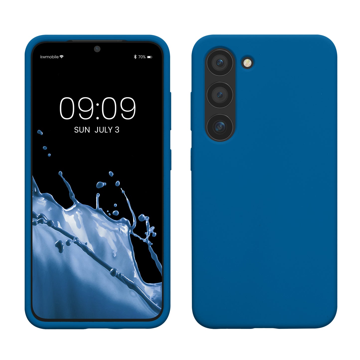 kwmobile Case Compatible with Samsung Galaxy S23 Case Slim Silicone Phone Case Shockproof Phone Cover Soft Surface Wireless Charging