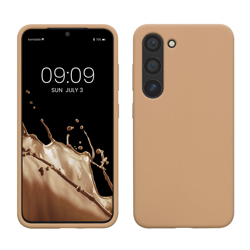 kwmobile Case Compatible with Samsung Galaxy S23 Case Slim Silicone Phone Case Shockproof Phone Cover Soft Surface Wireless Charging