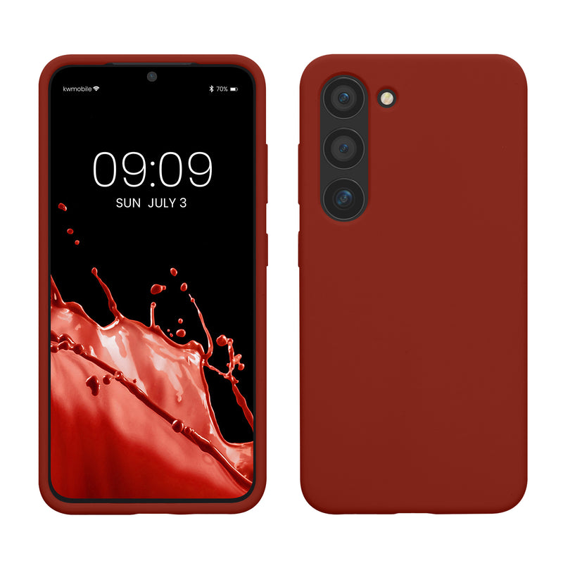 kwmobile Case Compatible with Samsung Galaxy S23 Case Slim Silicone Phone Case Shockproof Phone Cover Soft Surface Wireless Charging
