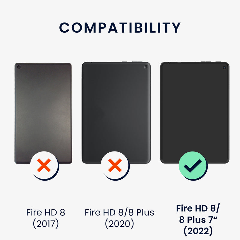 2x Screen Protector compatible with Amazon Fire HD 8 / 8 Plus 7" (2022)