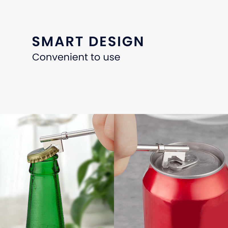 kwmobile Bottle Opener Key - Bottle Opener Set - Keychain - Crown Cap Opener for Beer Soda Soft Drinks