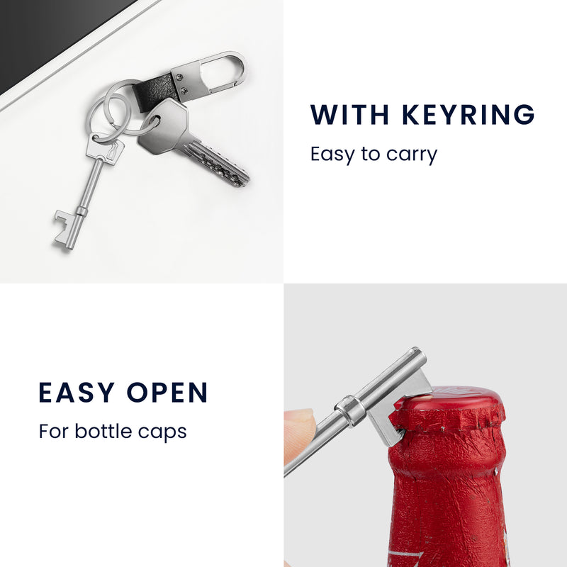kwmobile Bottle Opener Key - Bottle Opener Set - Keychain - Crown Cap Opener for Beer Soda Soft Drinks