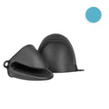 kwmobile 2x Silikon Topflappen - Ofenhandschuh Set - Topfhandschuhe - Topflappen Handschuhe - Backofenhandschuhe aus Silikon - Schwarz Schwarz  