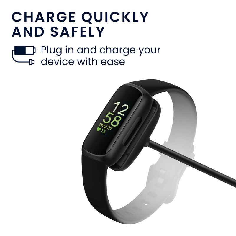 kwmobile USB Cable Charger compatible with Fitbit Inspire 3 Charging Cable - Smartwatch Replacement Cable - Fitness Tracker Charging Cable