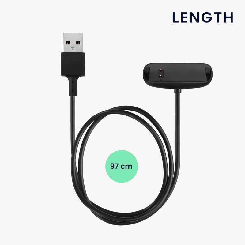 kwmobile USB Cable Charger compatible with Fitbit Inspire 3 Charging Cable - Smartwatch Replacement Cable - Fitness Tracker Charging Cable